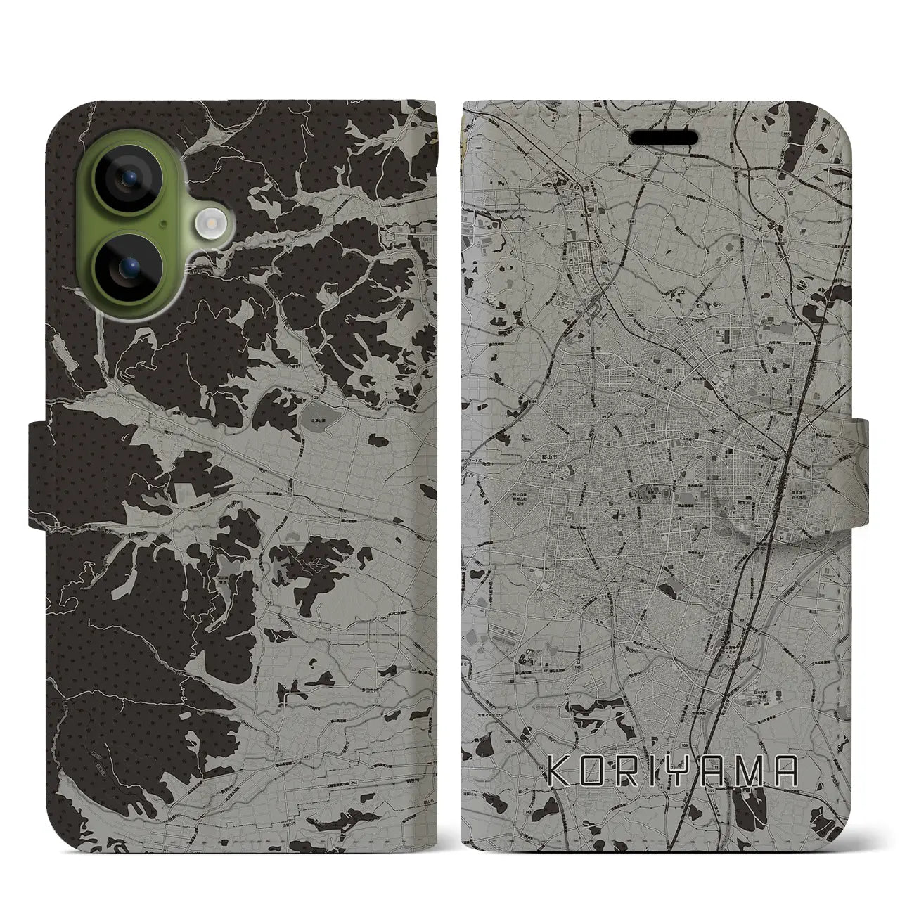 【郡山(福島県)】地図柄iPhoneケース(手帳タイプ)