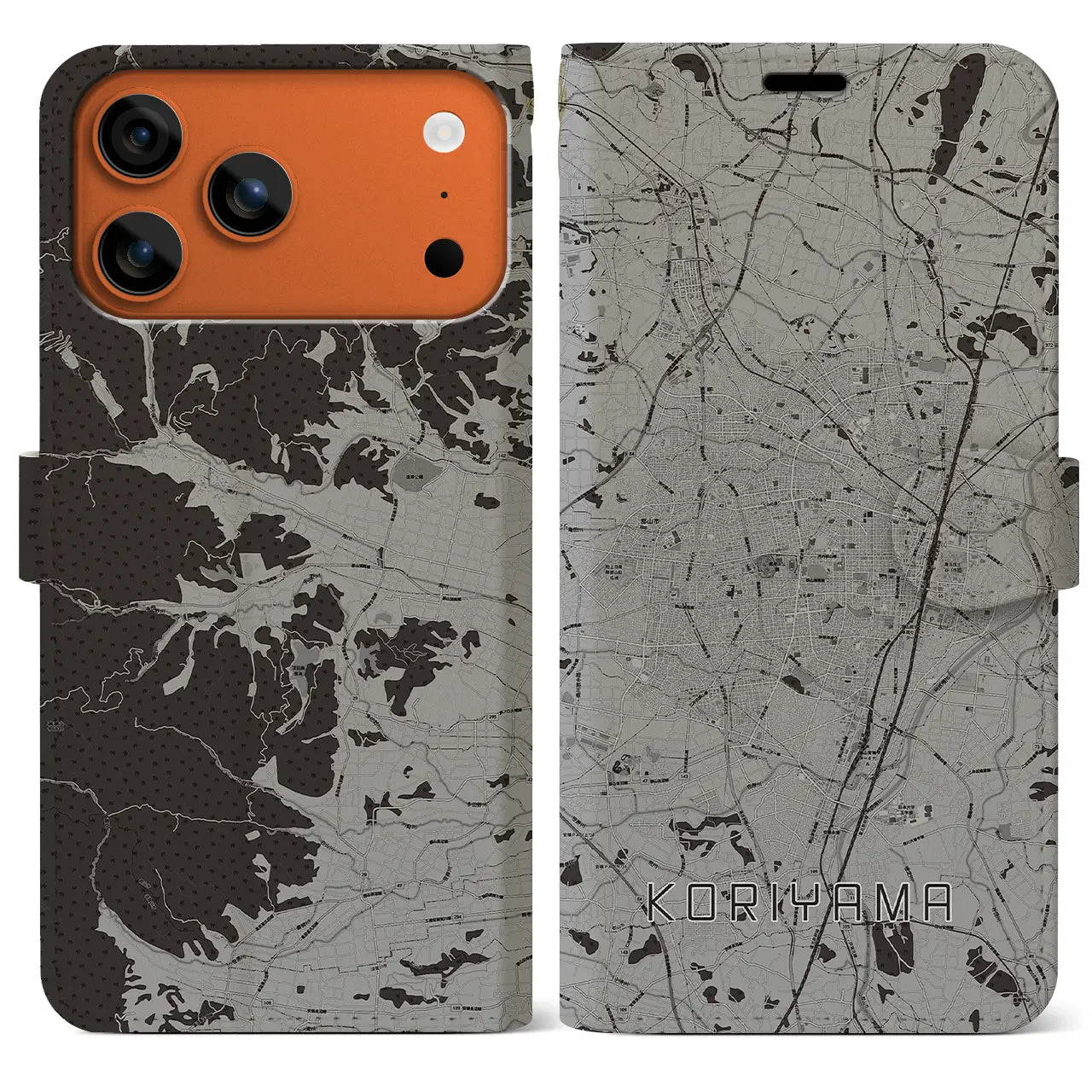 【郡山(福島県)】地図柄iPhoneケース(手帳タイプ)