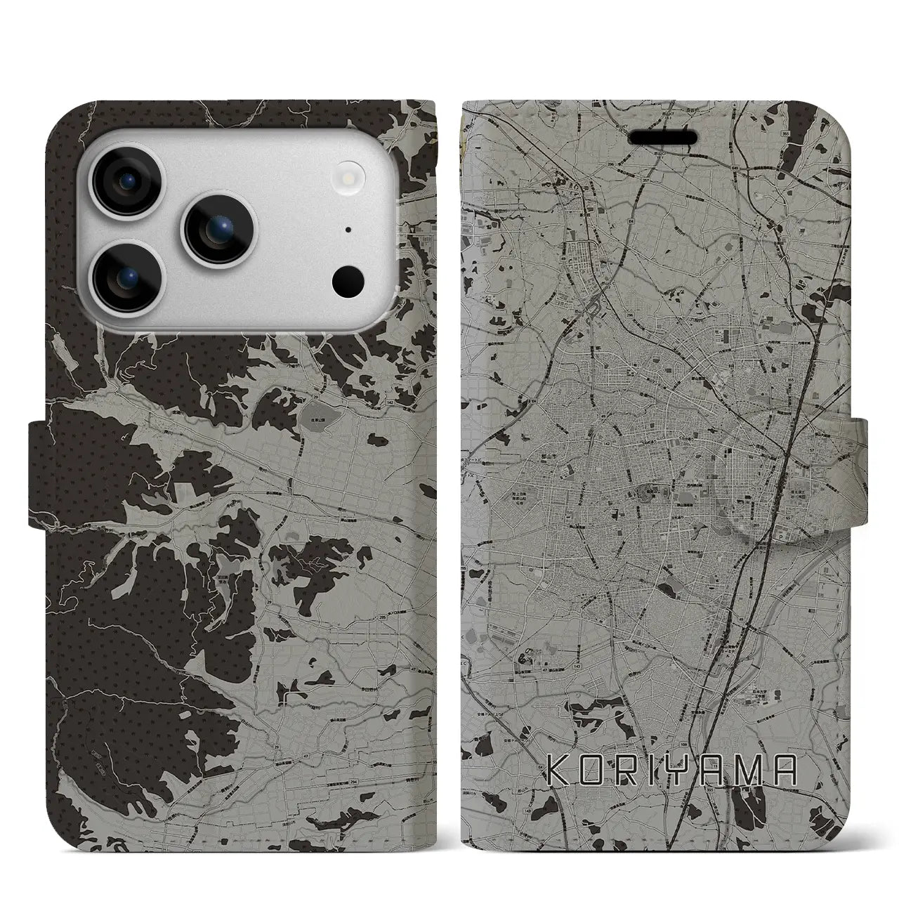 【郡山(福島県)】地図柄iPhoneケース(手帳タイプ)