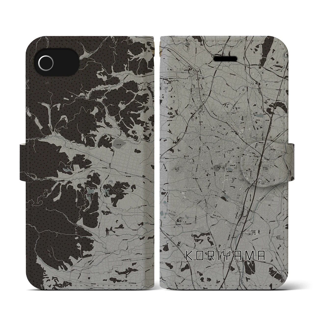 【郡山(福島県)】地図柄iPhoneケース(手帳タイプ)