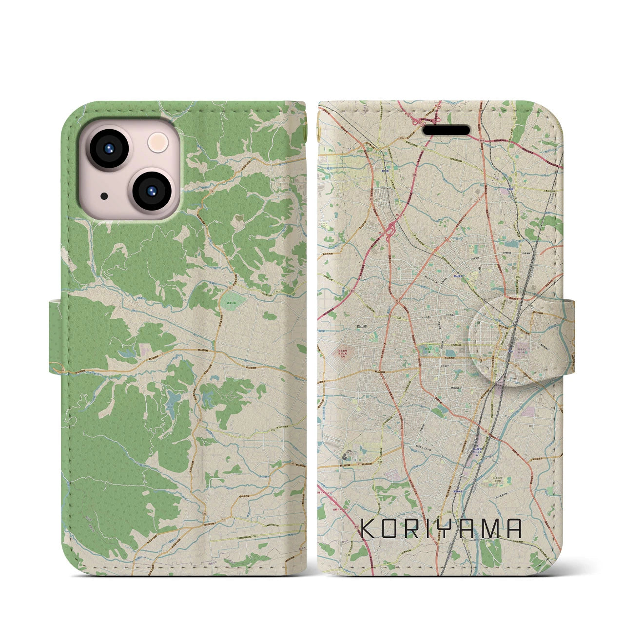 【郡山(福島県)】地図柄iPhoneケース(手帳タイプ)