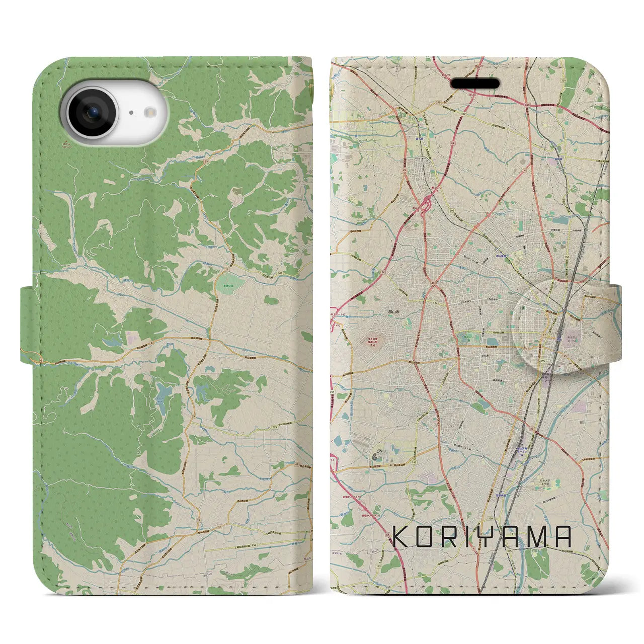 【郡山(福島県)】地図柄iPhoneケース(手帳タイプ)