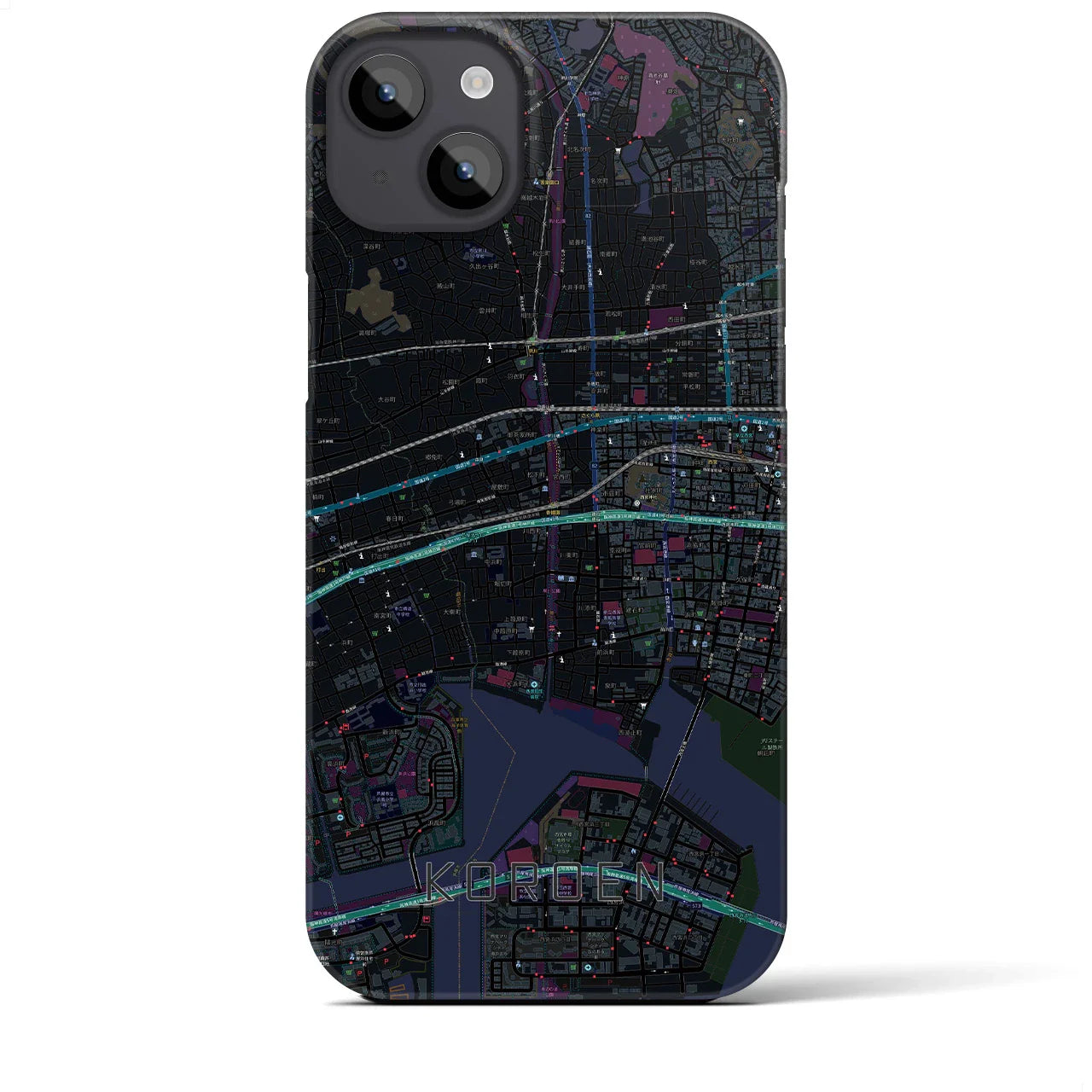 【香櫨園(兵庫県)】地図柄iPhoneケース(バックカバータイプ)