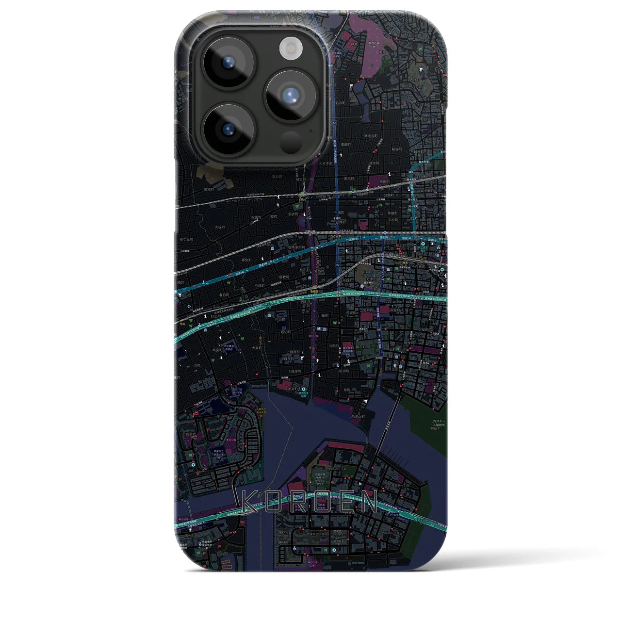 【香櫨園(兵庫県)】地図柄iPhoneケース(バックカバータイプ)