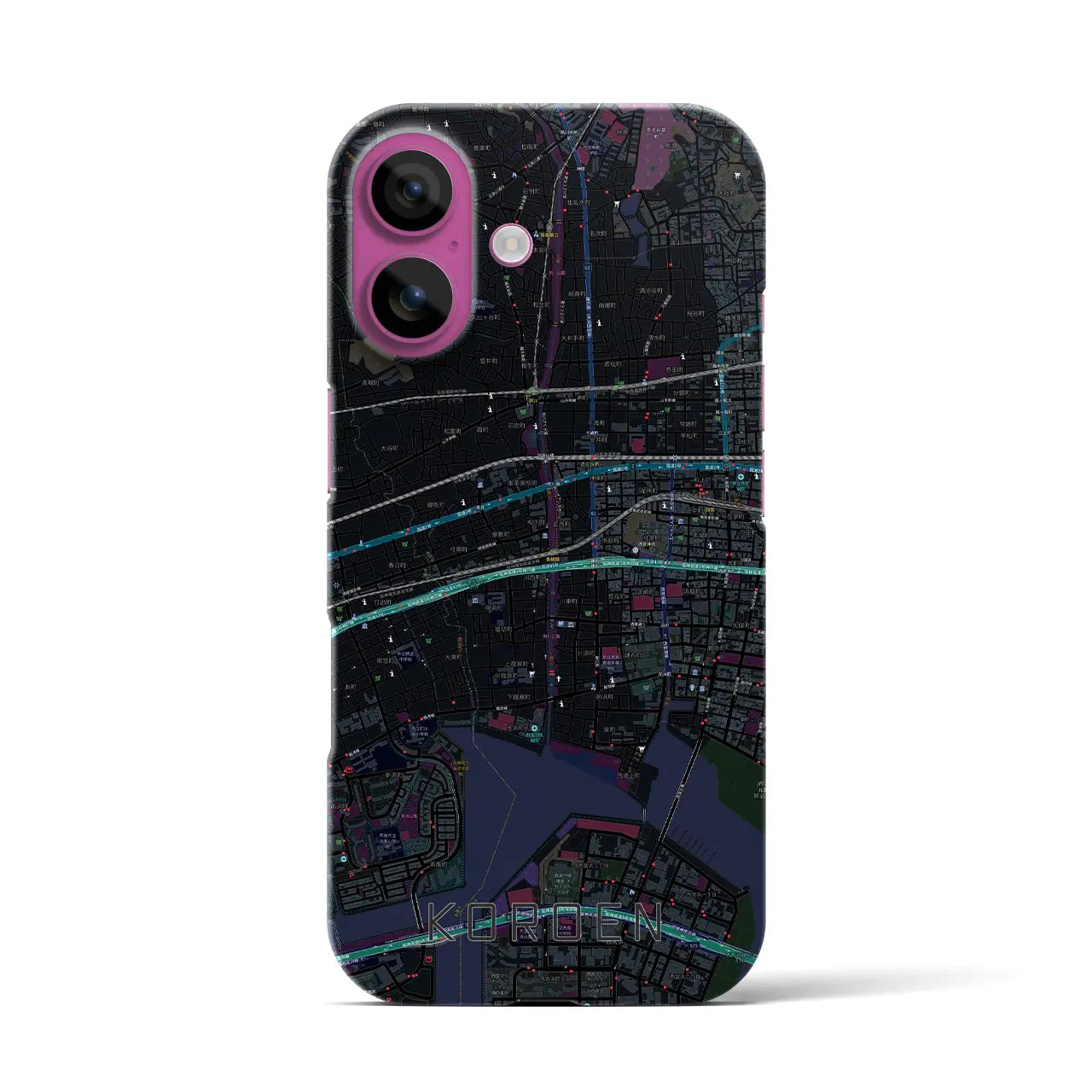 【香櫨園(兵庫県)】地図柄iPhoneケース(バックカバータイプ)