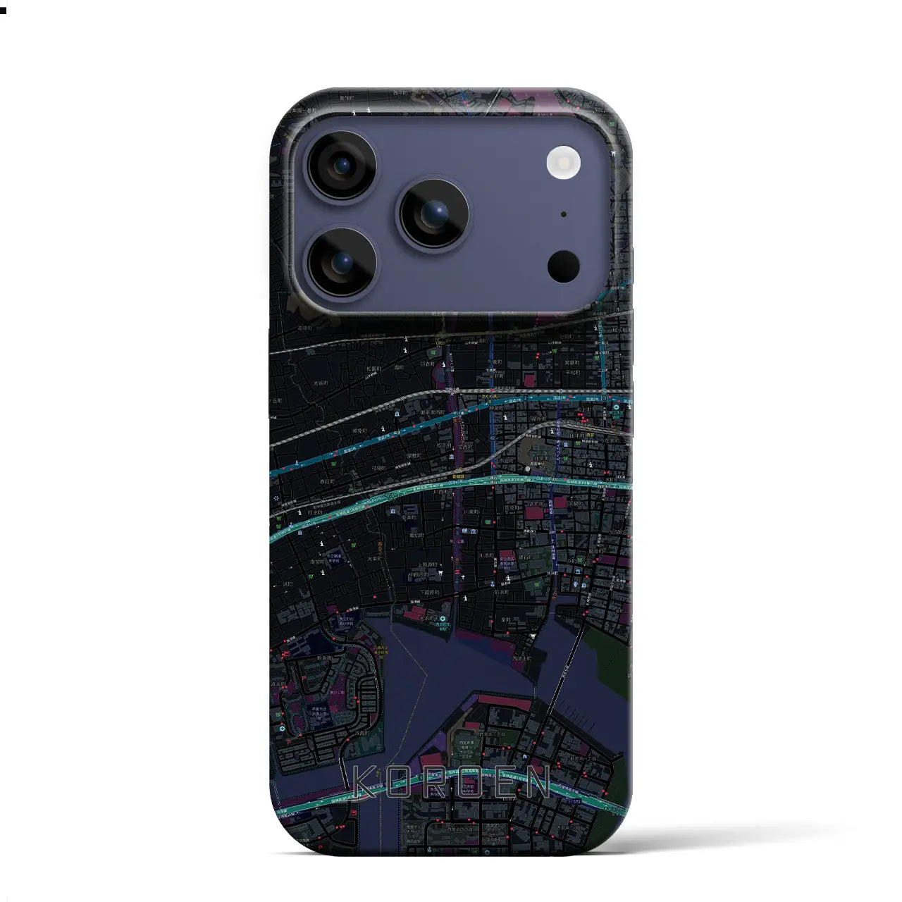 【香櫨園(兵庫県)】地図柄iPhoneケース(バックカバータイプ)