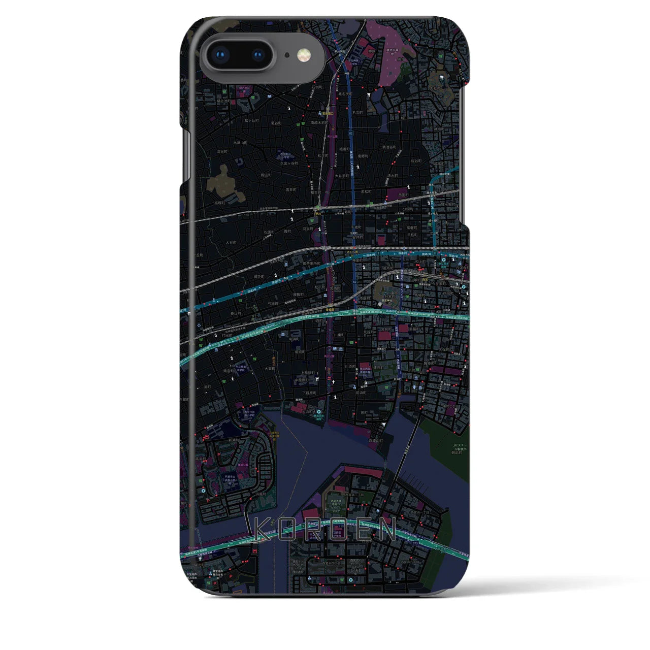 【香櫨園(兵庫県)】地図柄iPhoneケース(バックカバータイプ)