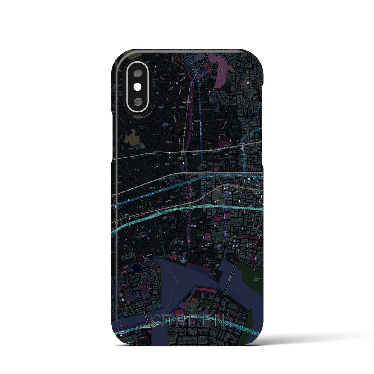 【香櫨園(兵庫県)】地図柄iPhoneケース(バックカバータイプ)