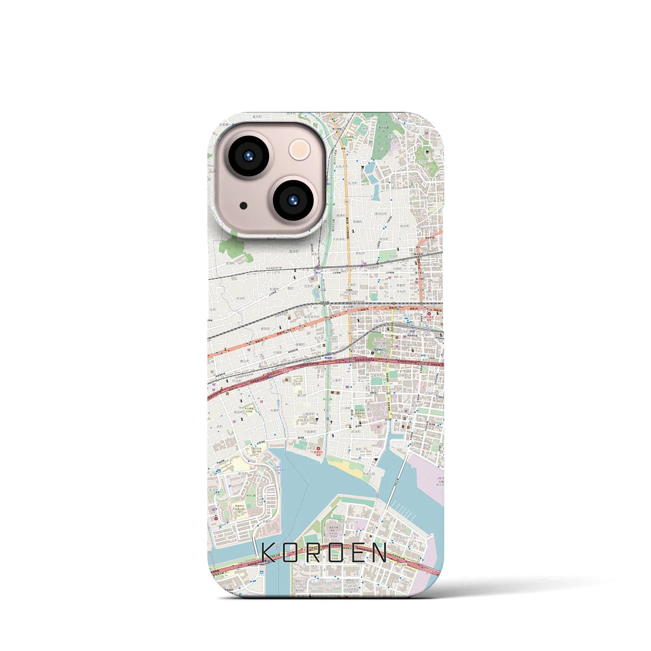 【香櫨園(兵庫県)】地図柄iPhoneケース(バックカバータイプ)