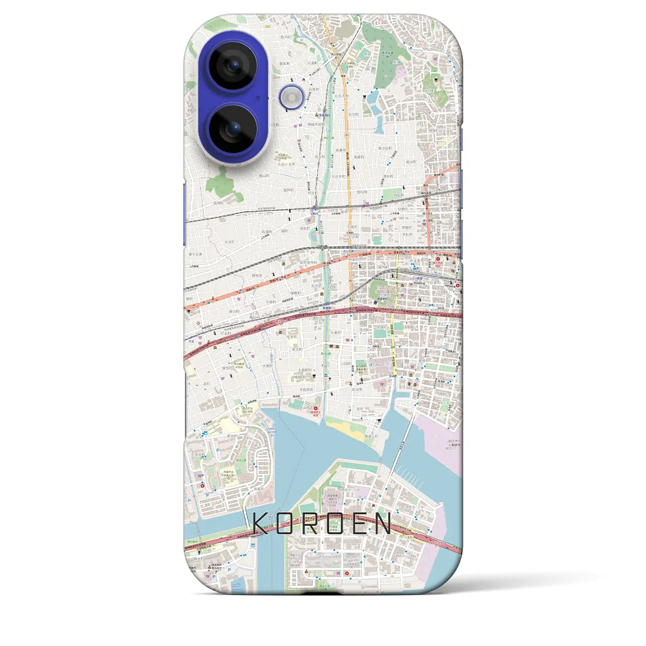 【香櫨園(兵庫県)】地図柄iPhoneケース(バックカバータイプ)ナチュラル・iPhone 16 Pro Max 用