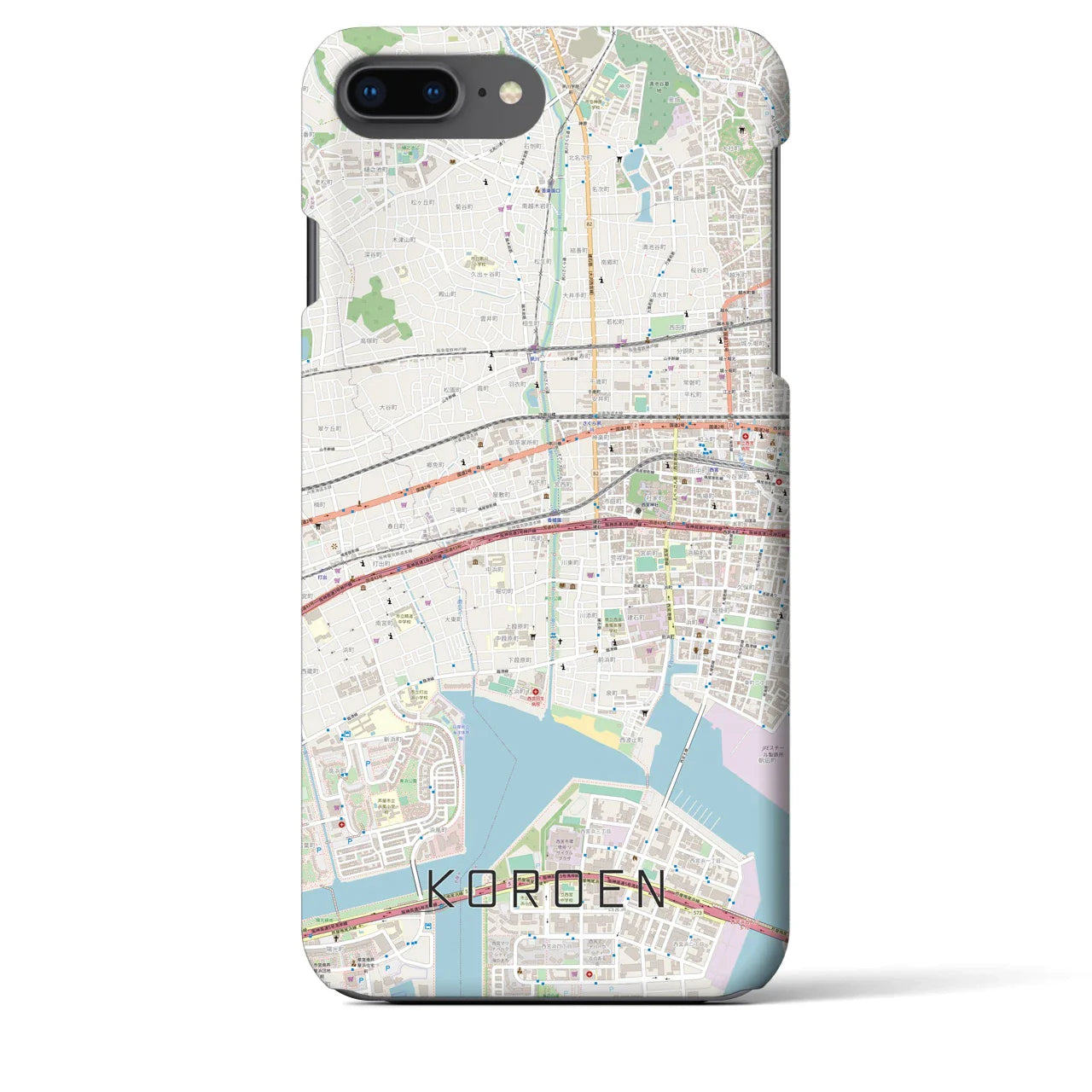 【香櫨園(兵庫県)】地図柄iPhoneケース(バックカバータイプ)