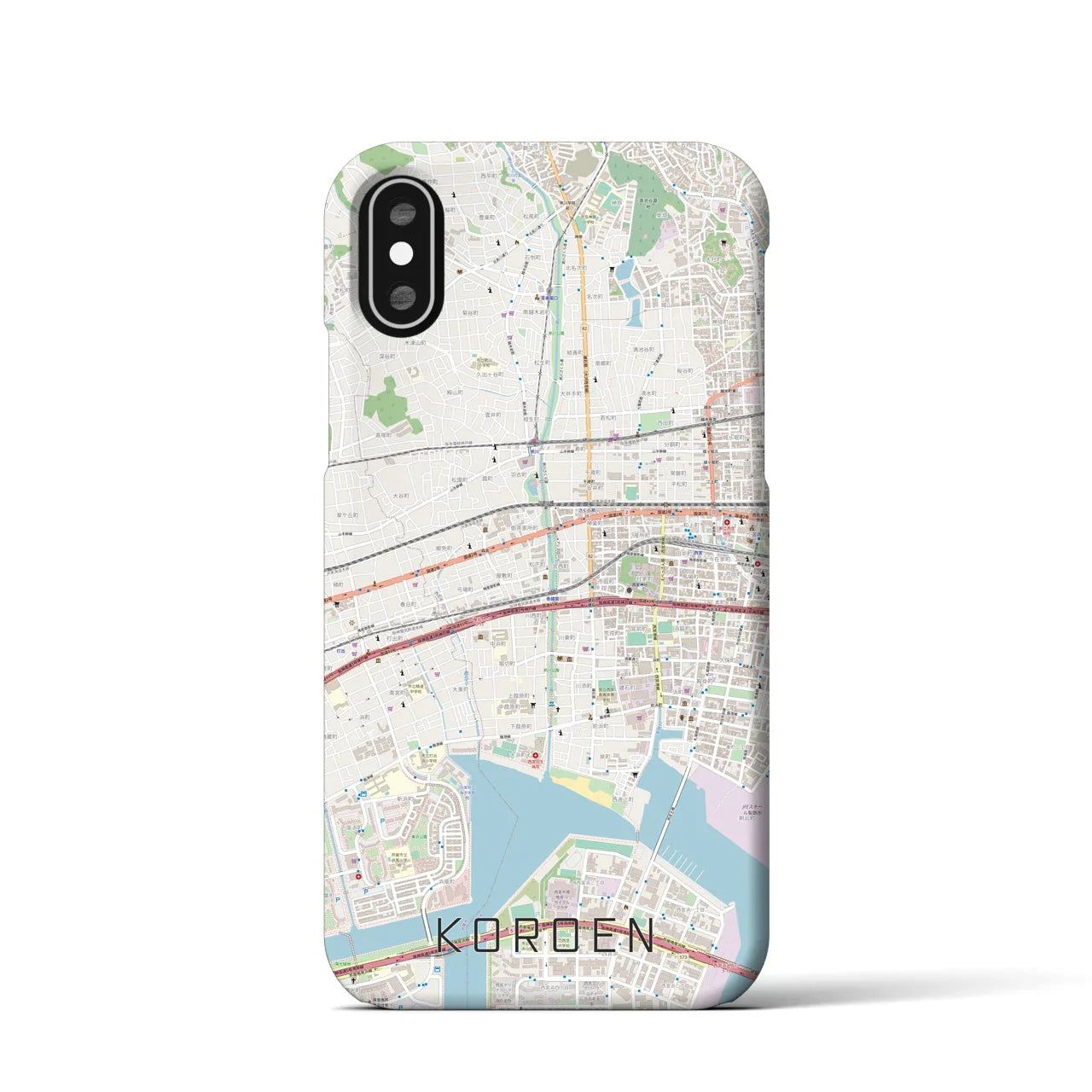 【香櫨園(兵庫県)】地図柄iPhoneケース(バックカバータイプ)