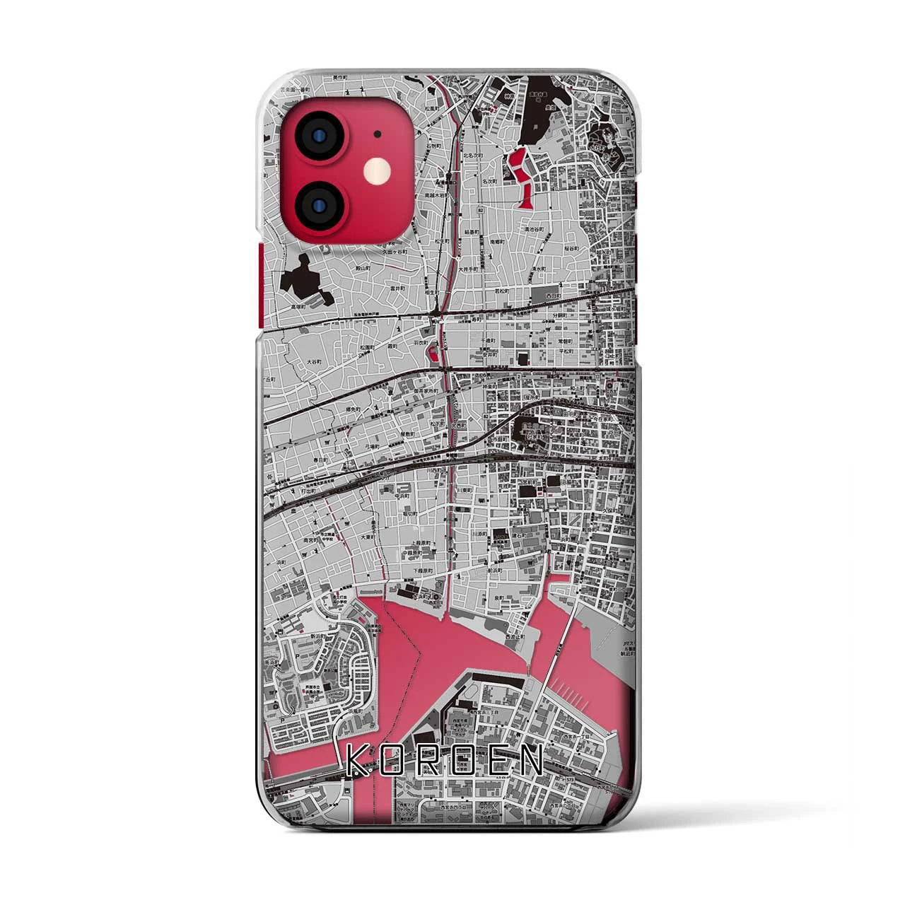 【香櫨園(兵庫県)】地図柄iPhoneケース(クリアタイプ)