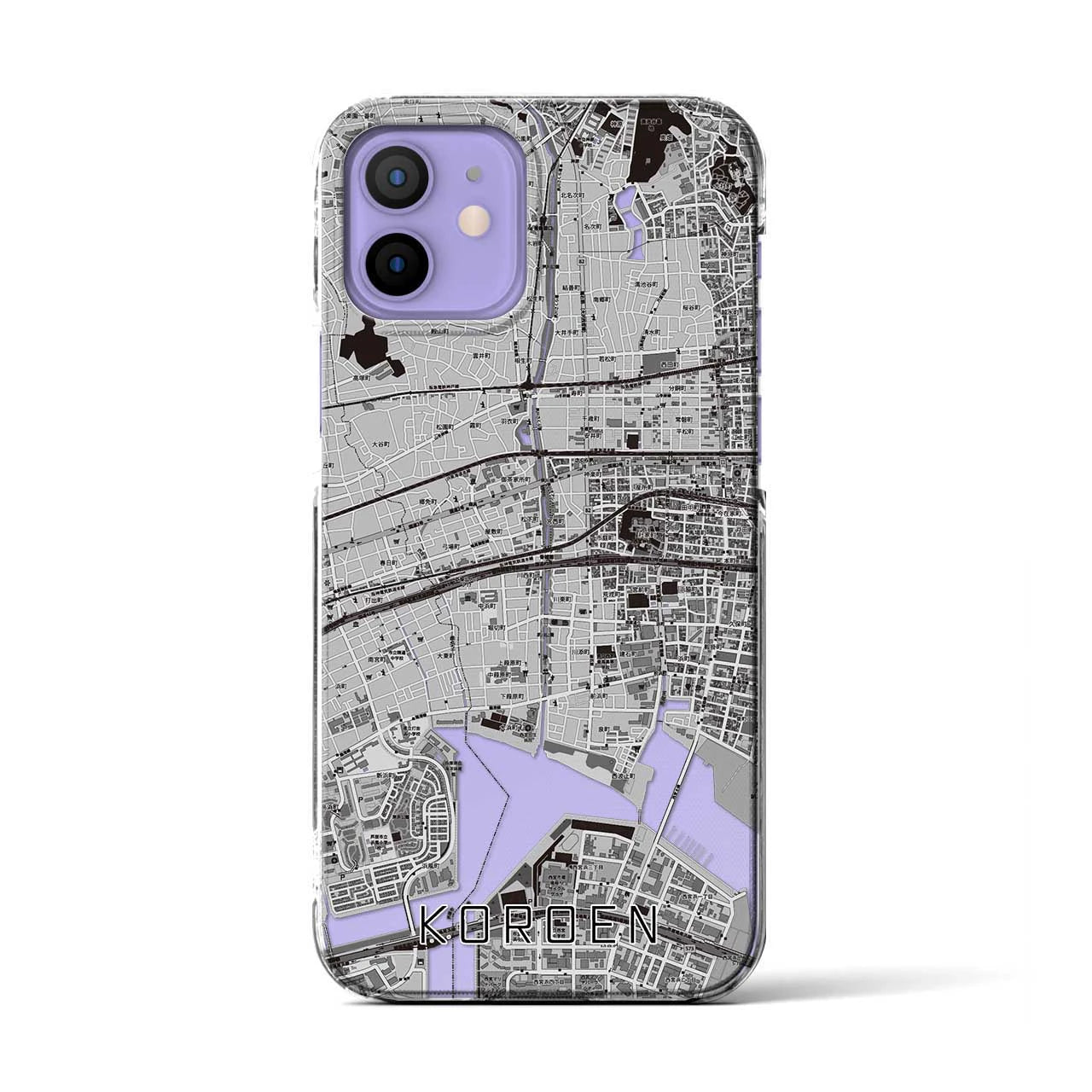 【香櫨園(兵庫県)】地図柄iPhoneケース(クリアタイプ)