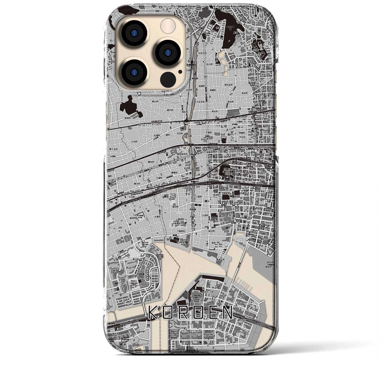 【香櫨園(兵庫県)】地図柄iPhoneケース(クリアタイプ)