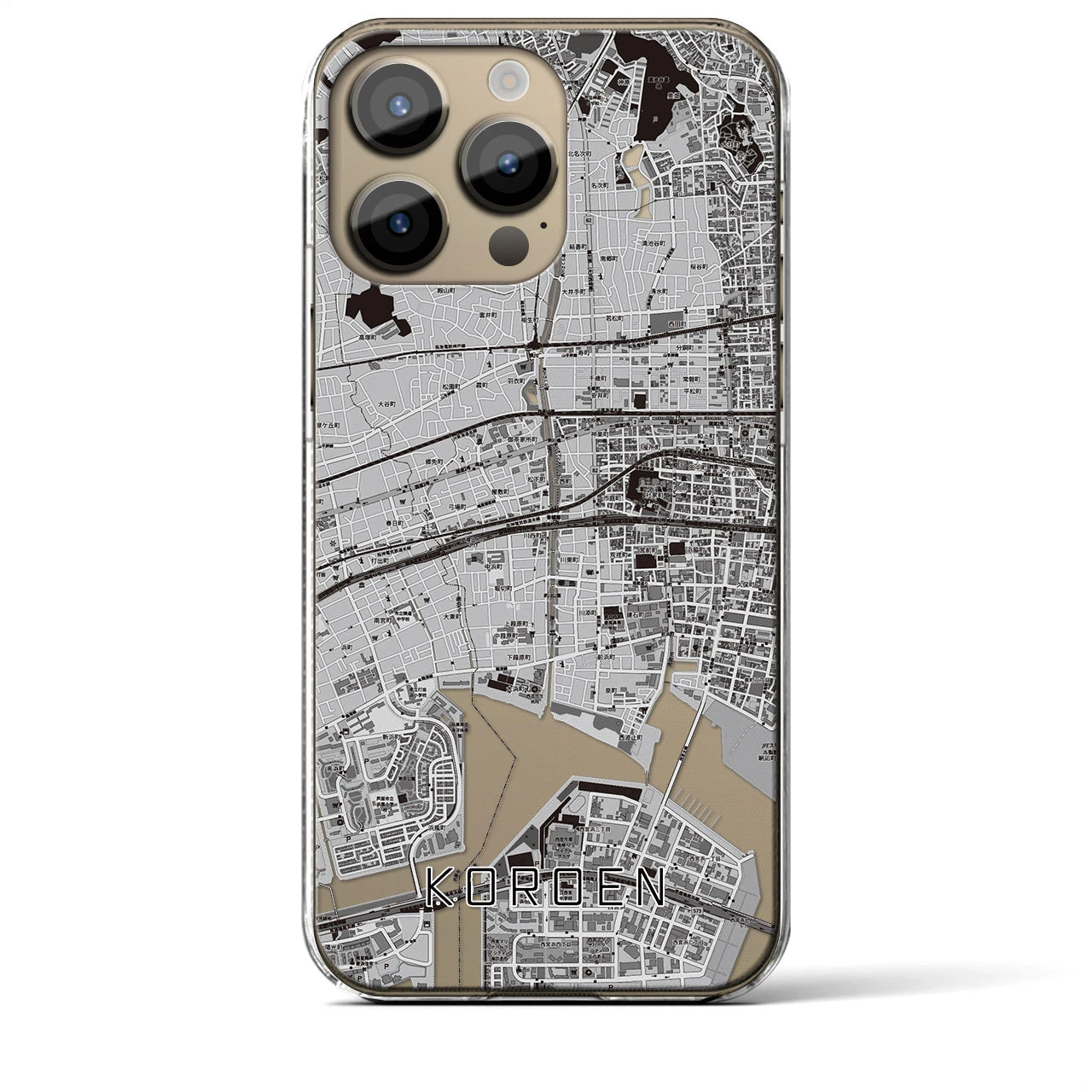 【香櫨園(兵庫県)】地図柄iPhoneケース(クリアタイプ)