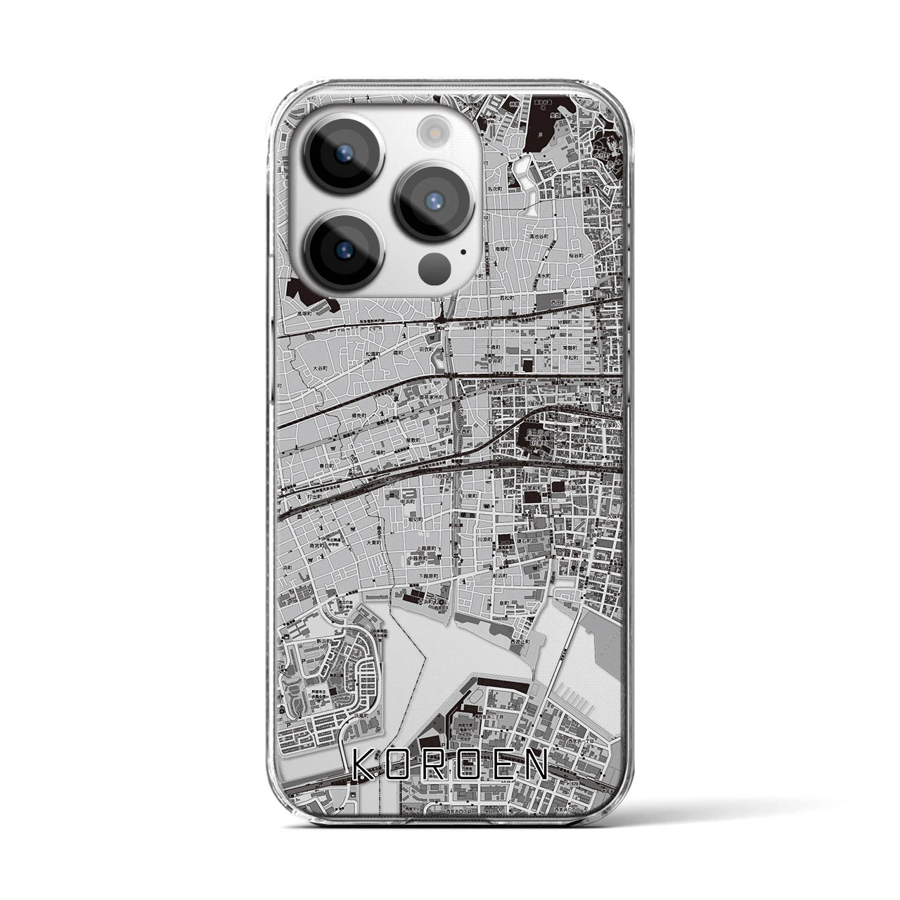 【香櫨園(兵庫県)】地図柄iPhoneケース(クリアタイプ)