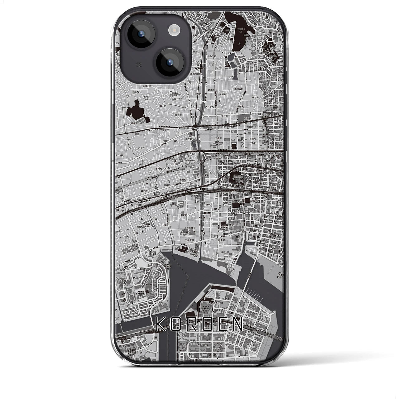 【香櫨園(兵庫県)】地図柄iPhoneケース(クリアタイプ)