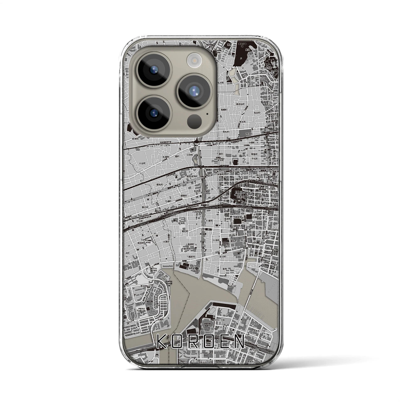 【香櫨園(兵庫県)】地図柄iPhoneケース(クリアタイプ)