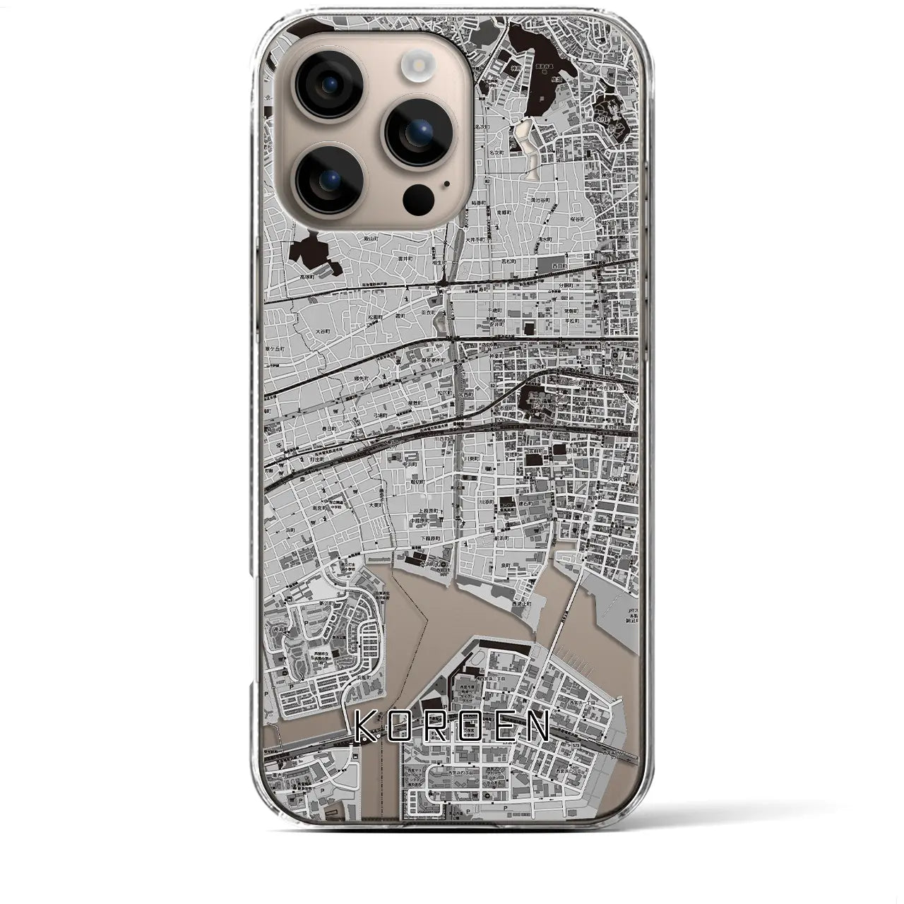 【香櫨園(兵庫県)】地図柄iPhoneケース(クリアタイプ)