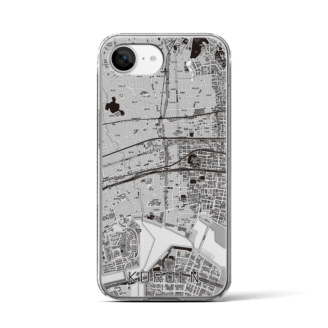 【香櫨園(兵庫県)】地図柄iPhoneケース(クリアタイプ)