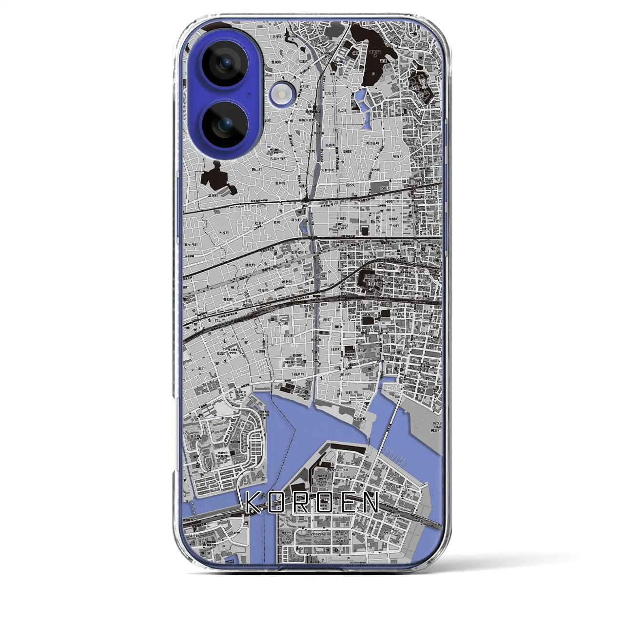 【香櫨園(兵庫県)】地図柄iPhoneケース(クリアタイプ)