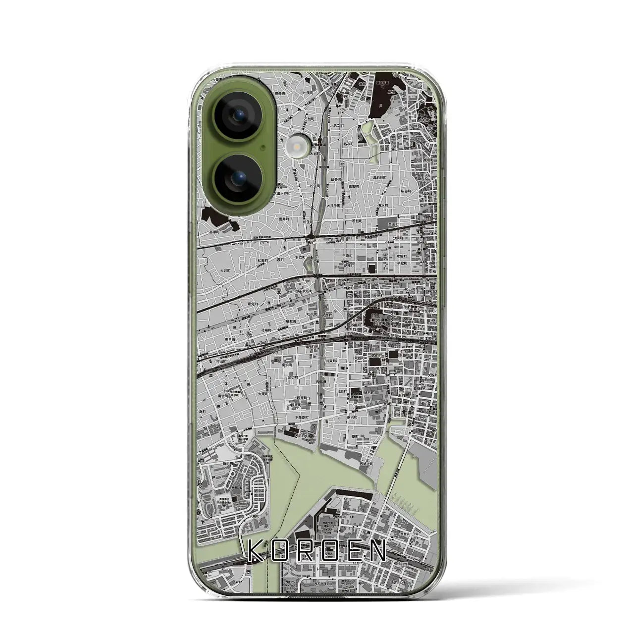 【香櫨園(兵庫県)】地図柄iPhoneケース(クリアタイプ)