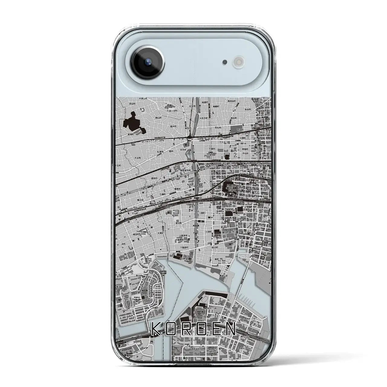 【香櫨園(兵庫県)】地図柄iPhoneケース(クリアタイプ)モノトーン・iPhone 17 Pro Max 用