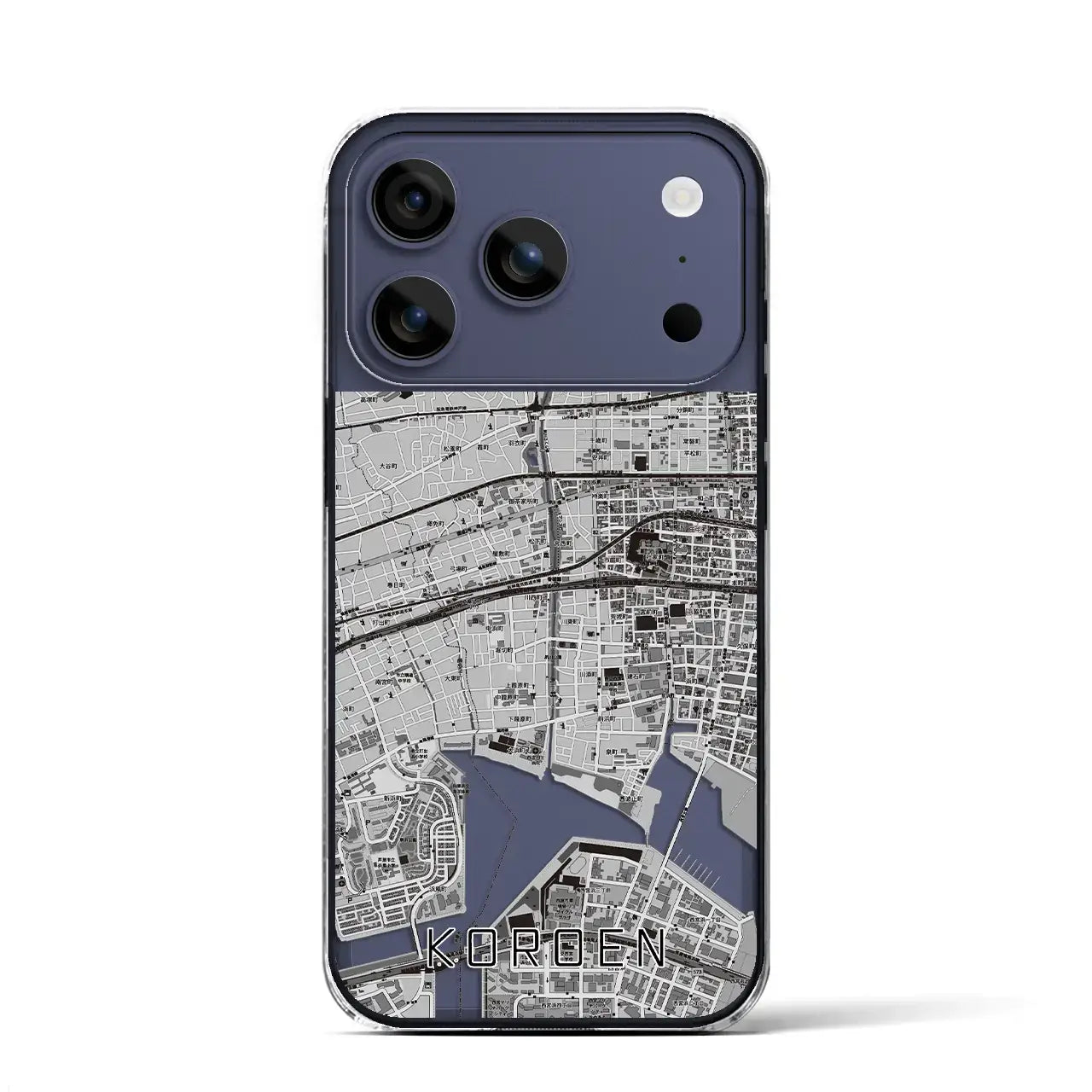 【香櫨園(兵庫県)】地図柄iPhoneケース(クリアタイプ)