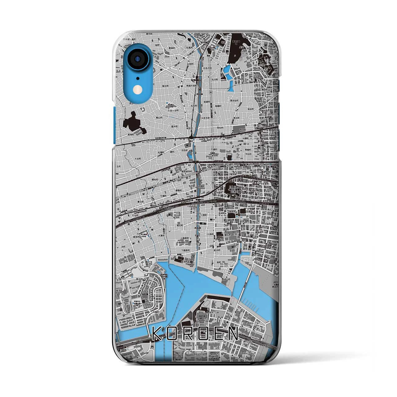 【香櫨園(兵庫県)】地図柄iPhoneケース(クリアタイプ)