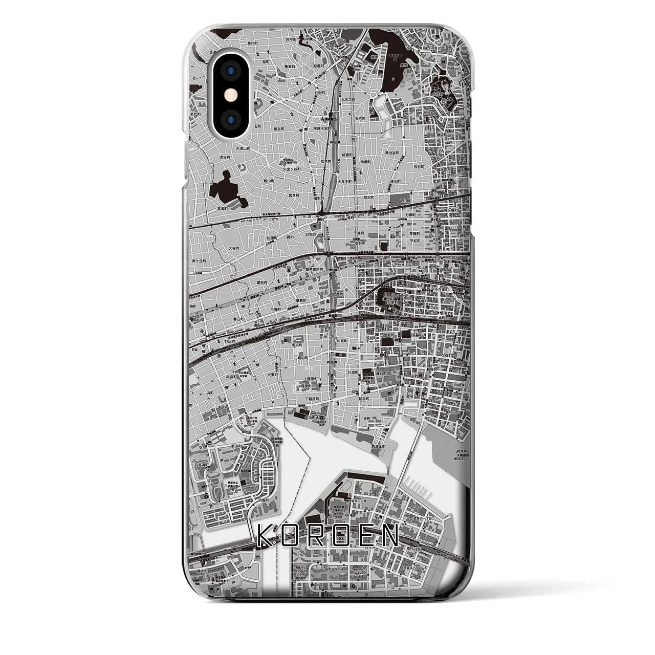 【香櫨園(兵庫県)】地図柄iPhoneケース(クリアタイプ)