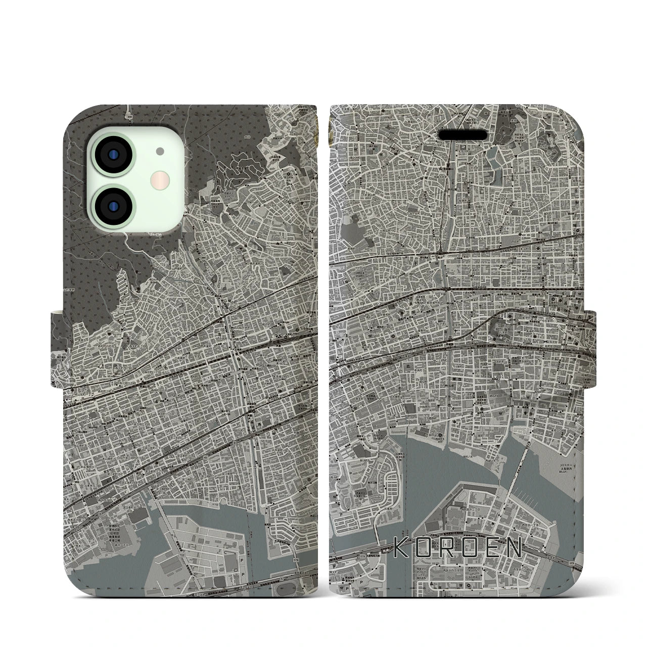 【香櫨園(兵庫県)】地図柄iPhoneケース(手帳タイプ)