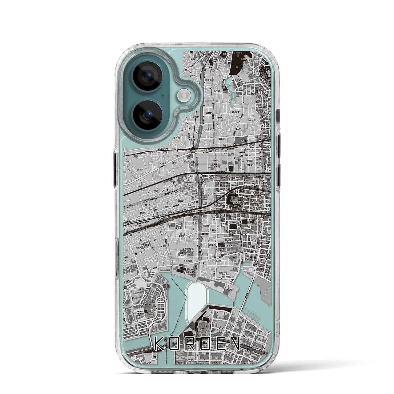 【香櫨園(兵庫県)】地図柄iPhoneケース(MagSafeタイプ)モノトーン・iPhone 16 Pro 用