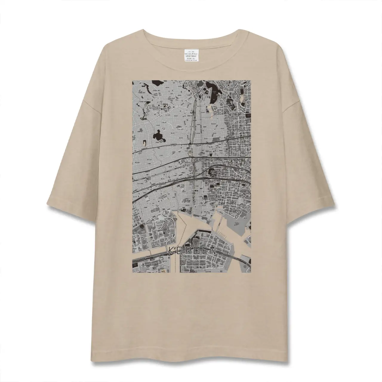 【香櫨園(兵庫県)】地図柄ビッグシルエットTシャツ