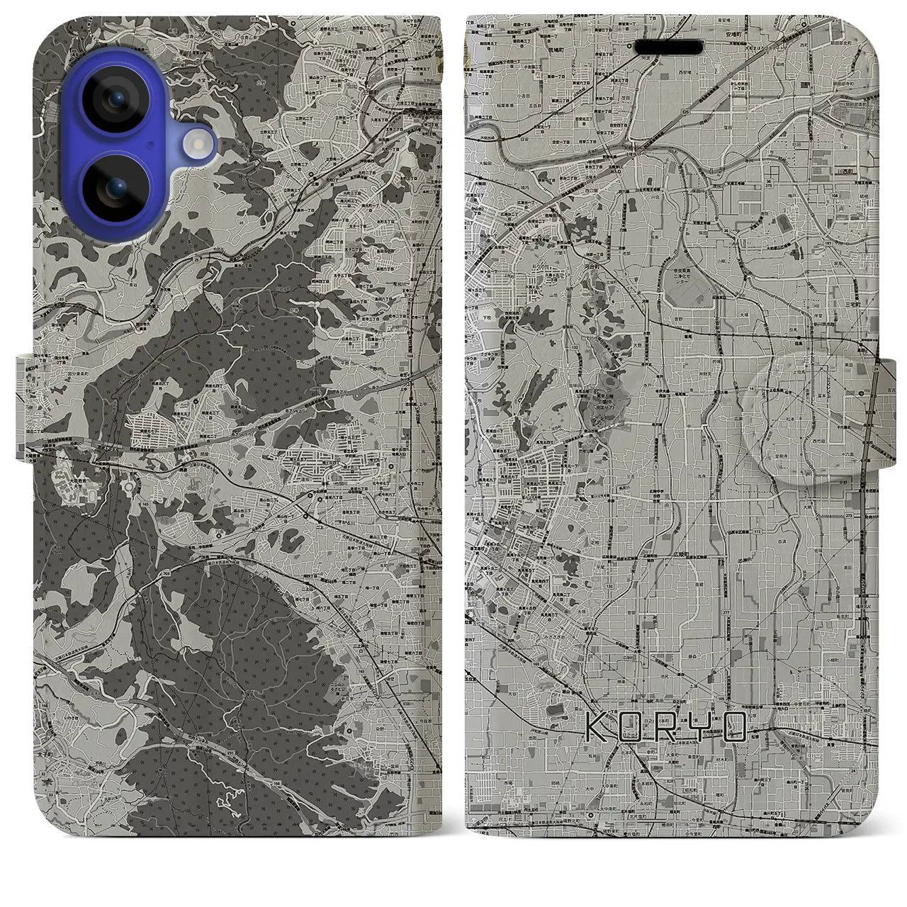 【広陵(奈良県)】地図柄iPhoneケース(手帳タイプ)