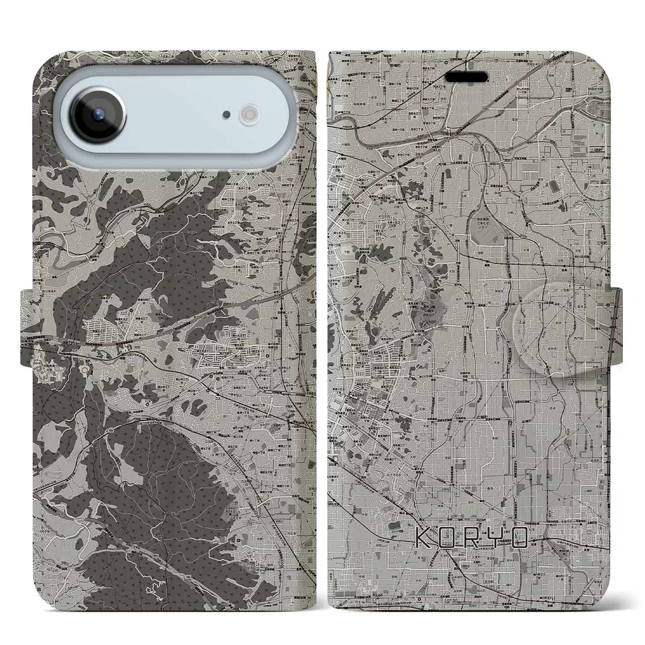 【広陵(奈良県)】地図柄iPhoneケース(手帳タイプ)