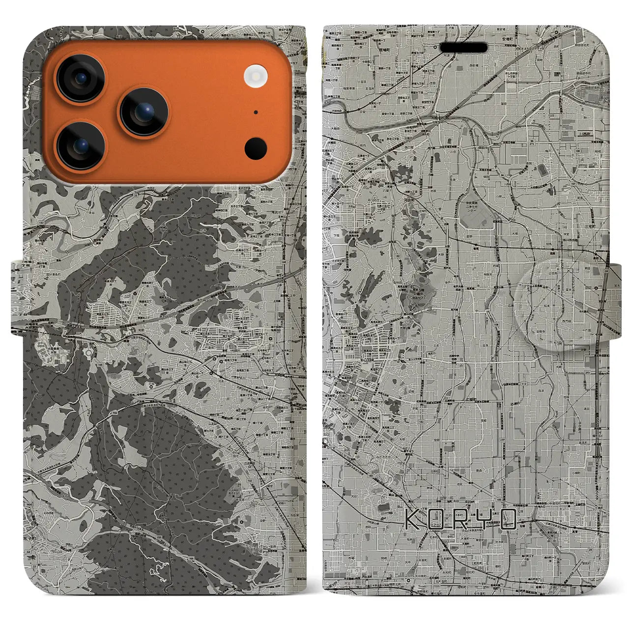 【広陵(奈良県)】地図柄iPhoneケース(手帳タイプ)