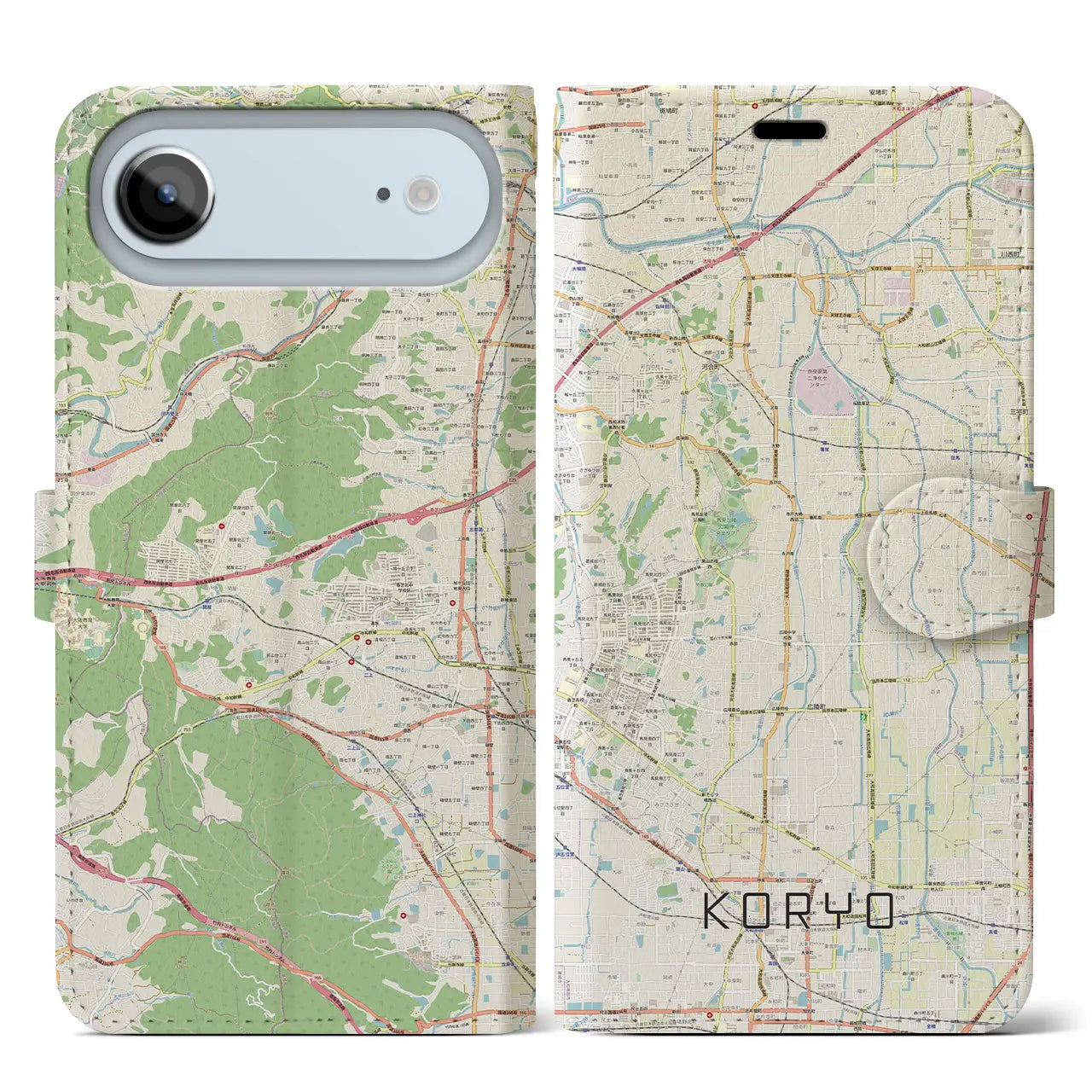 【広陵(奈良県)】地図柄iPhoneケース(手帳タイプ)