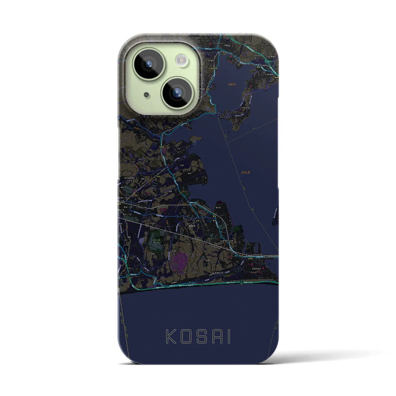 【湖西(静岡県)】地図柄iPhoneケース(バックカバータイプ)