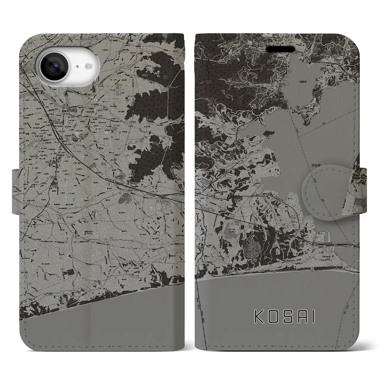 【湖西(静岡県)】地図柄iPhoneケース(手帳タイプ)