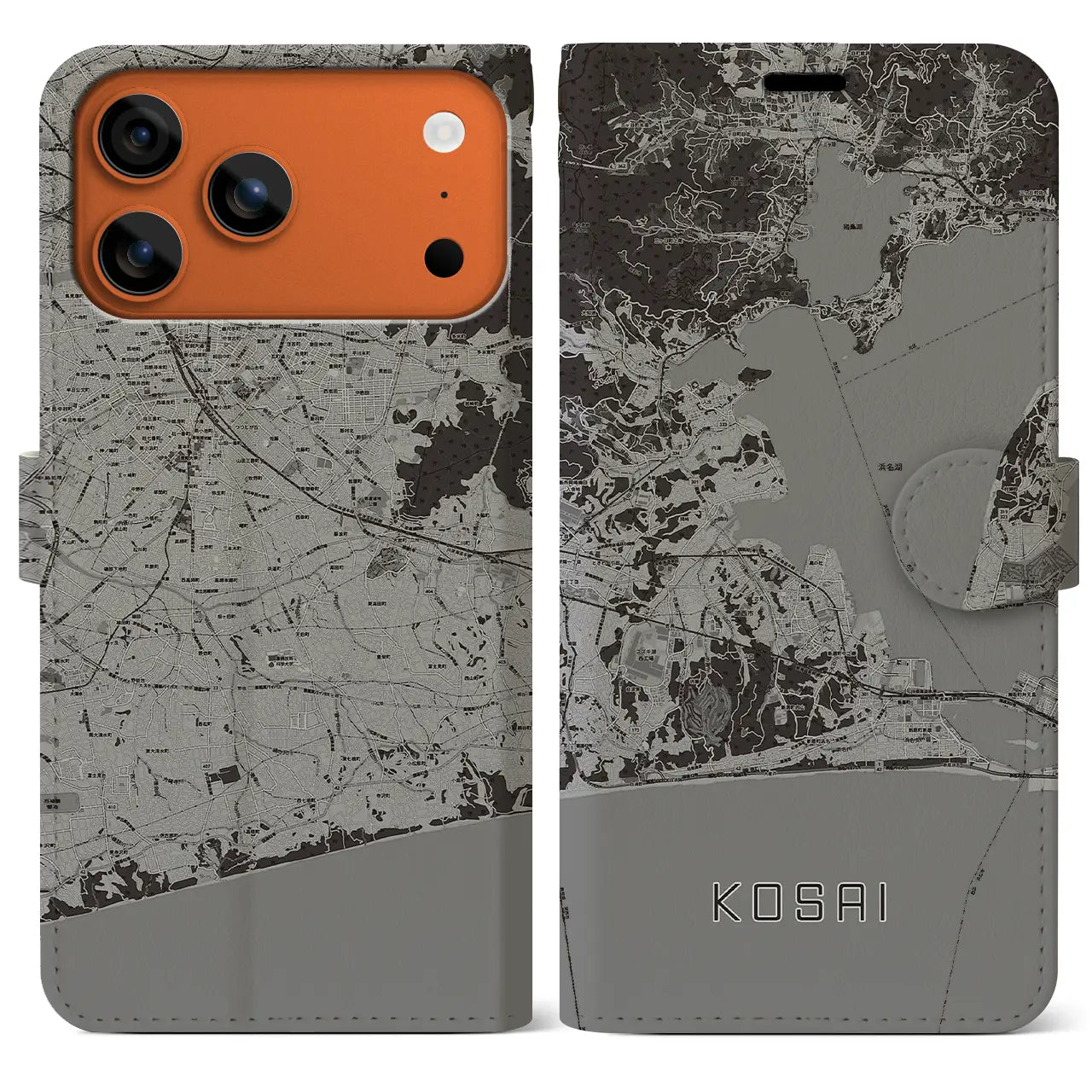 【湖西(静岡県)】地図柄iPhoneケース(手帳タイプ)