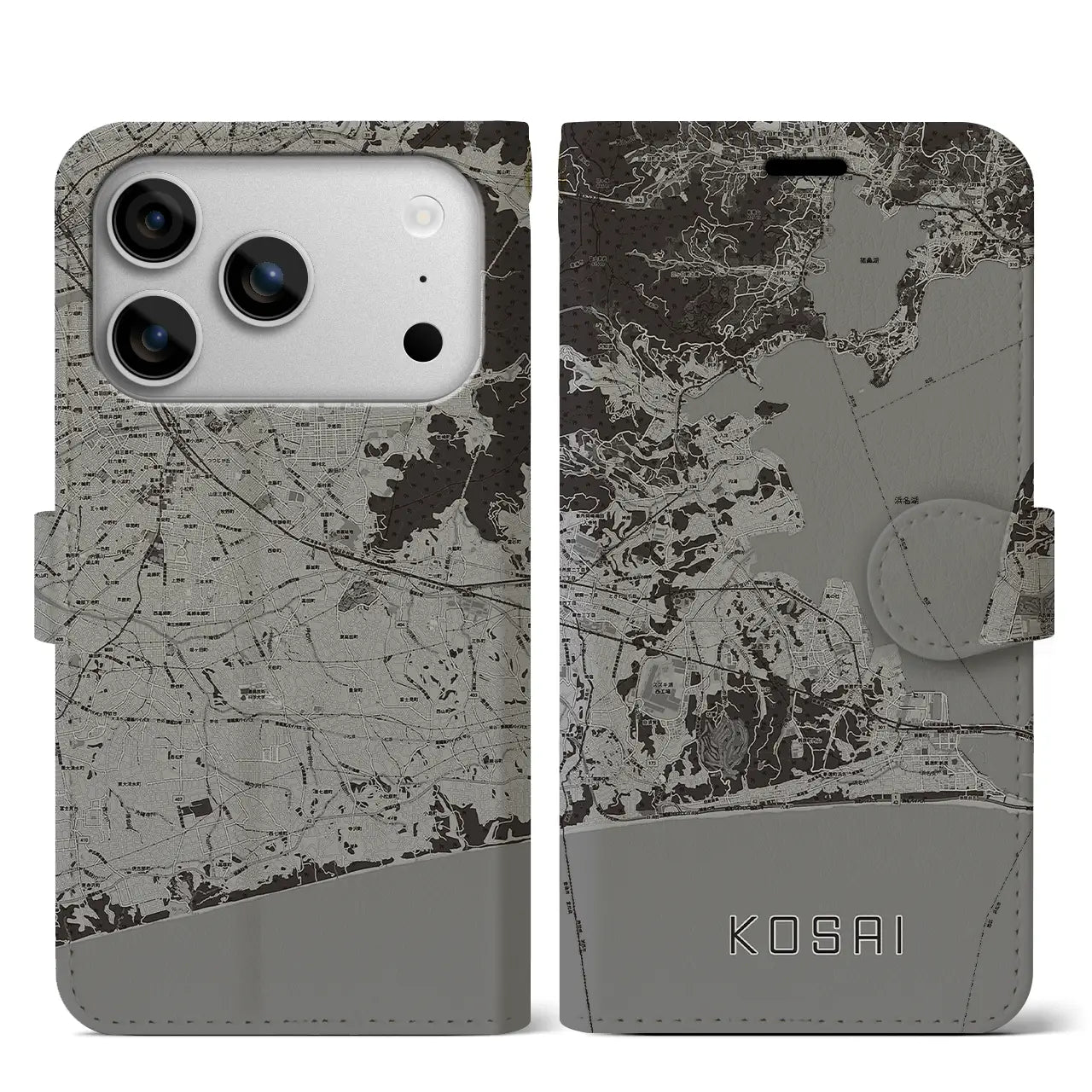 【湖西(静岡県)】地図柄iPhoneケース(手帳タイプ)