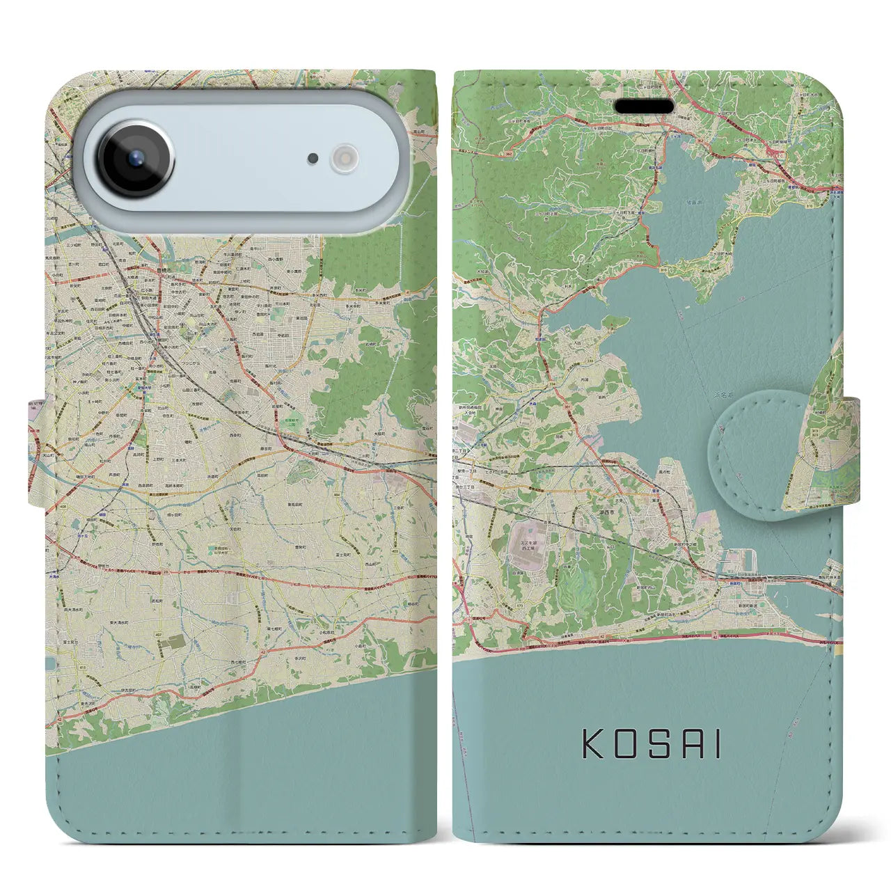 【湖西(静岡県)】地図柄iPhoneケース(手帳タイプ)