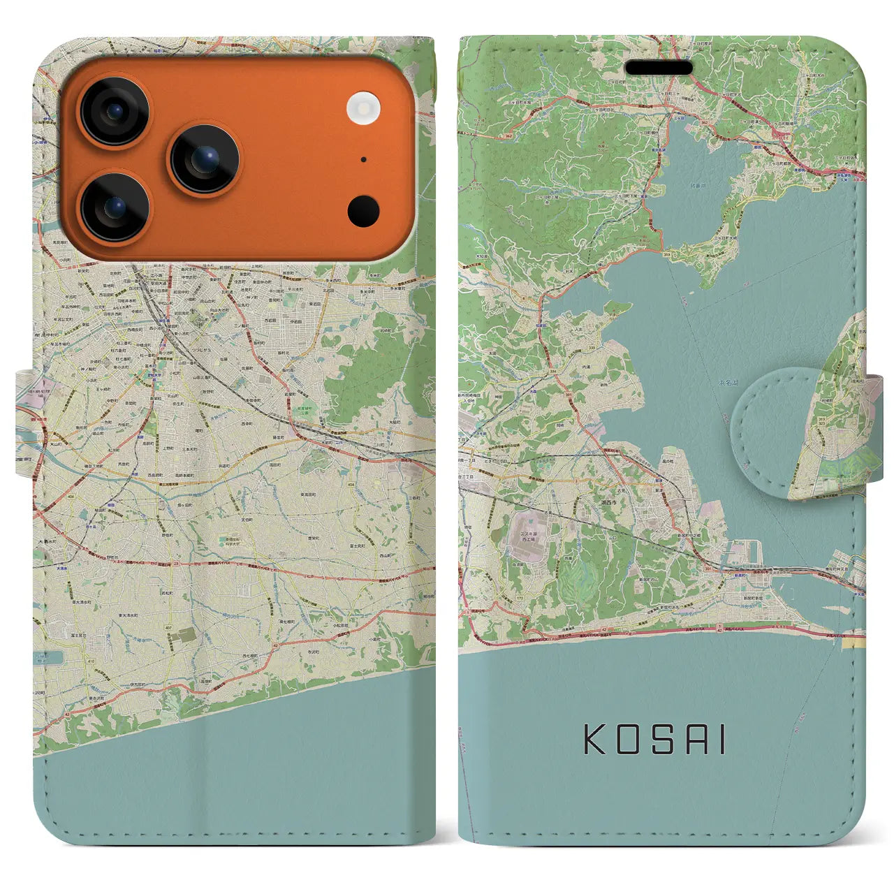 【湖西(静岡県)】地図柄iPhoneケース(手帳タイプ)