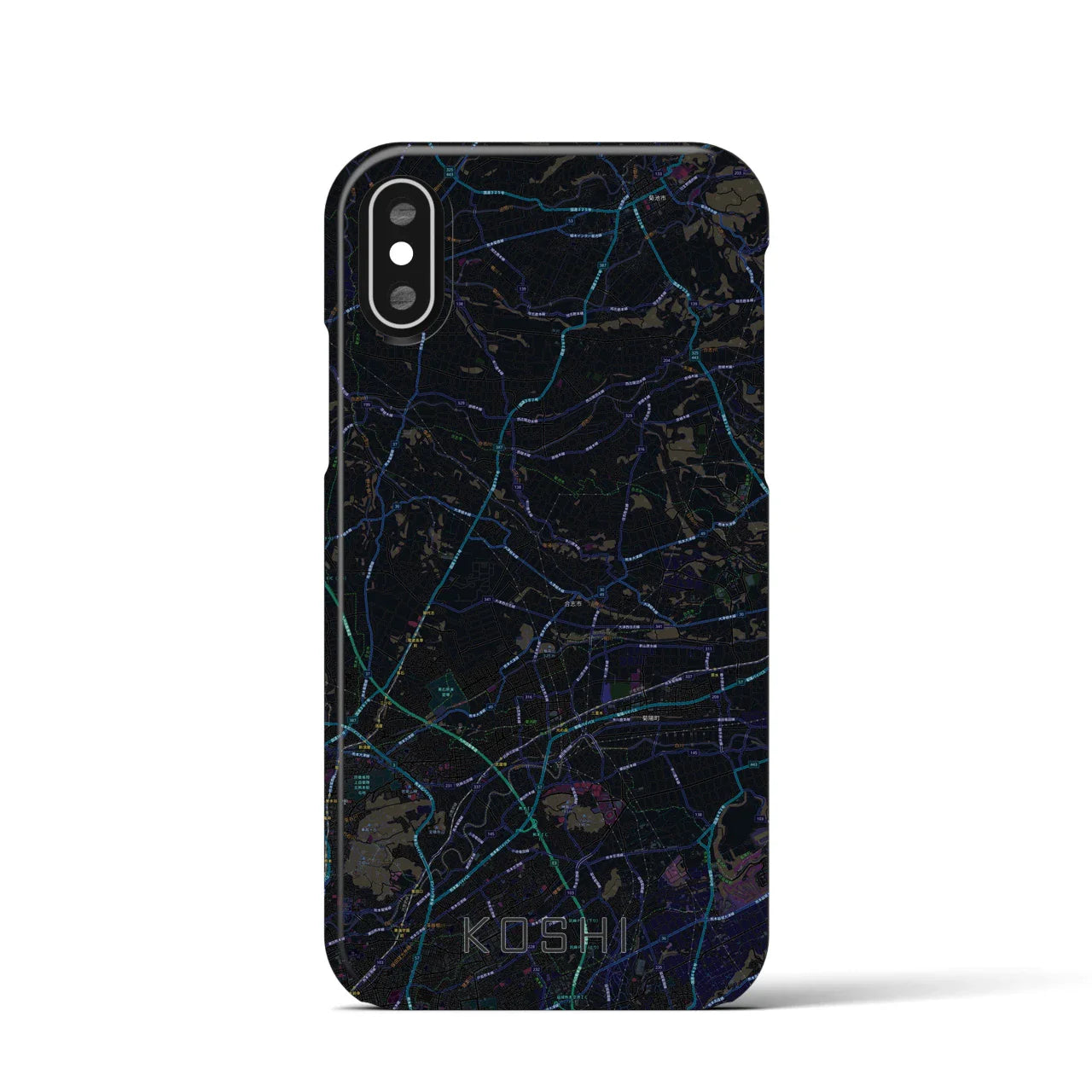 【合志(熊本県)】地図柄iPhoneケース(バックカバータイプ)