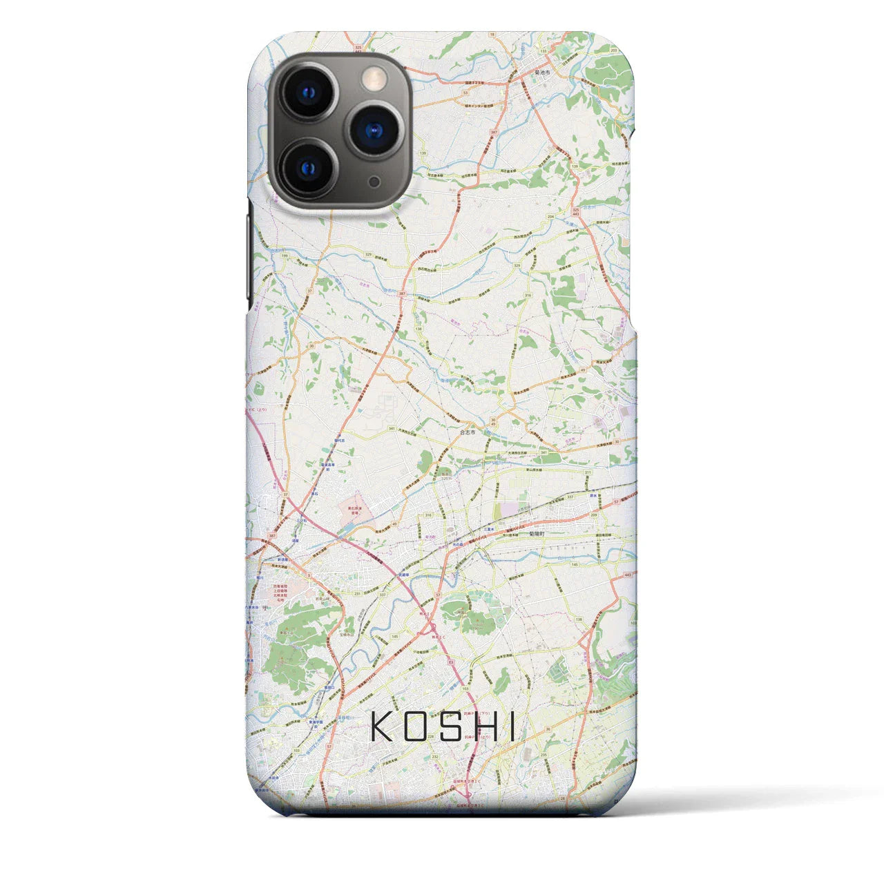 【合志(熊本県)】地図柄iPhoneケース(バックカバータイプ)