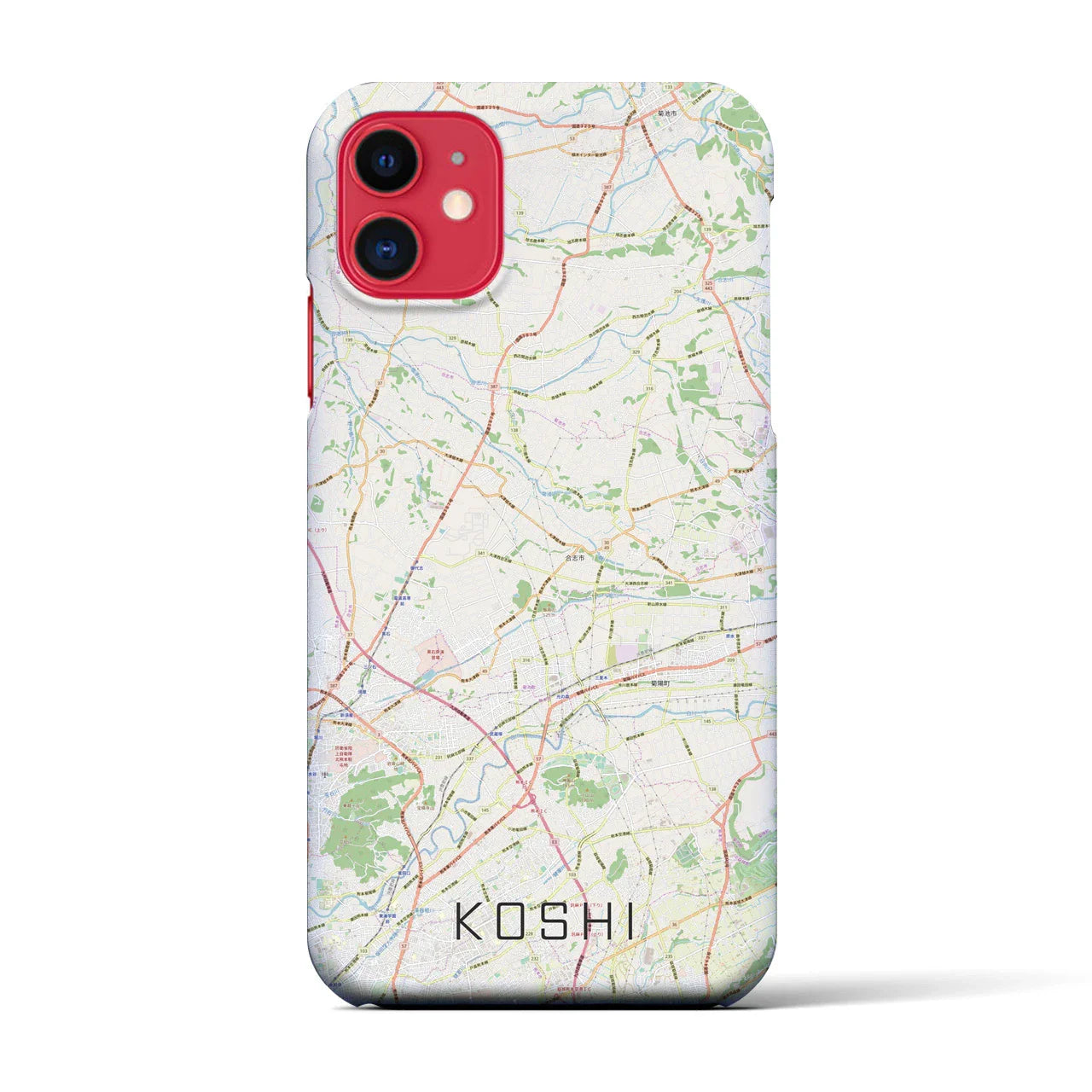 【合志(熊本県)】地図柄iPhoneケース(バックカバータイプ)