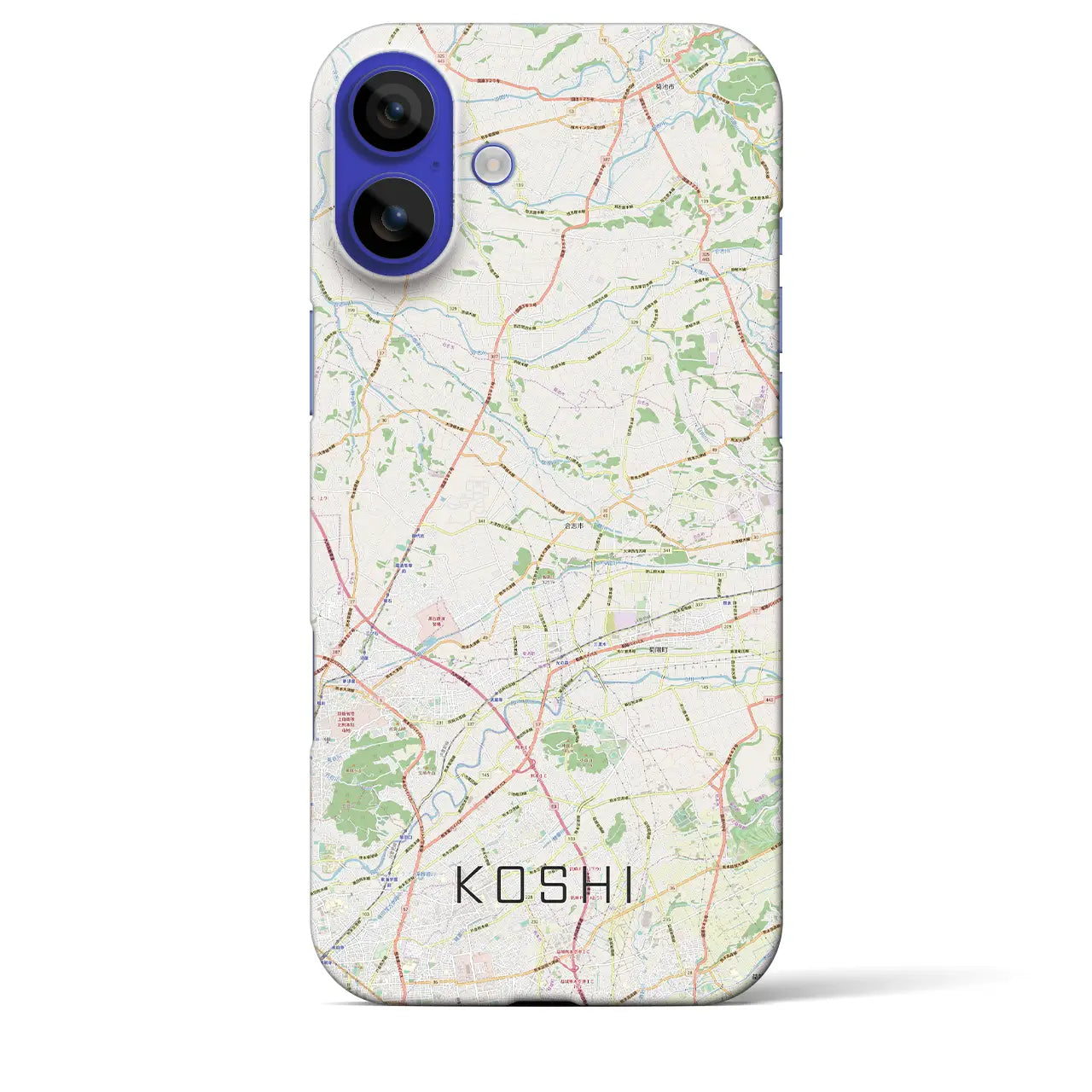 【合志(熊本県)】地図柄iPhoneケース(バックカバータイプ)ナチュラル・iPhone 16 Pro Max 用