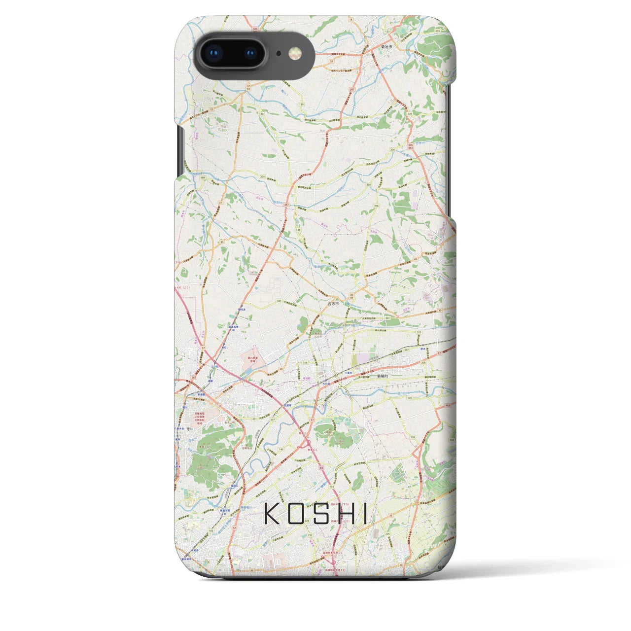 【合志(熊本県)】地図柄iPhoneケース(バックカバータイプ)
