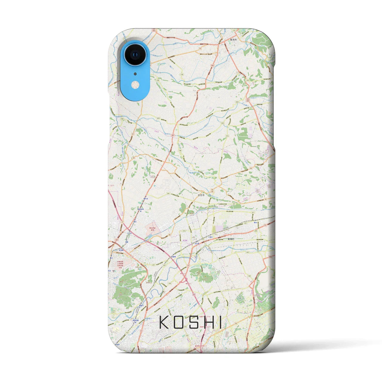 【合志(熊本県)】地図柄iPhoneケース(バックカバータイプ)